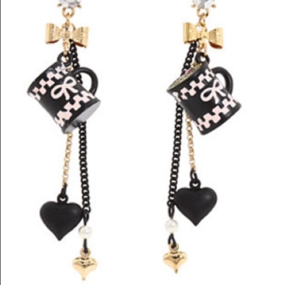 Betsey Johnson First Date Coffee Earrings